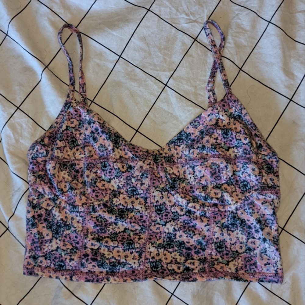 🦋2/$25🦋 GARAGE floral crop bustier top
